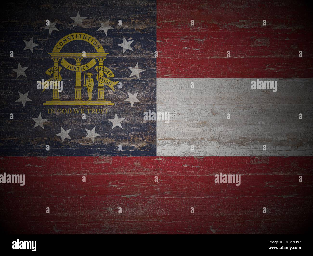 Old wooden Georgia state flag background. 3d illustration Stock Photo ...