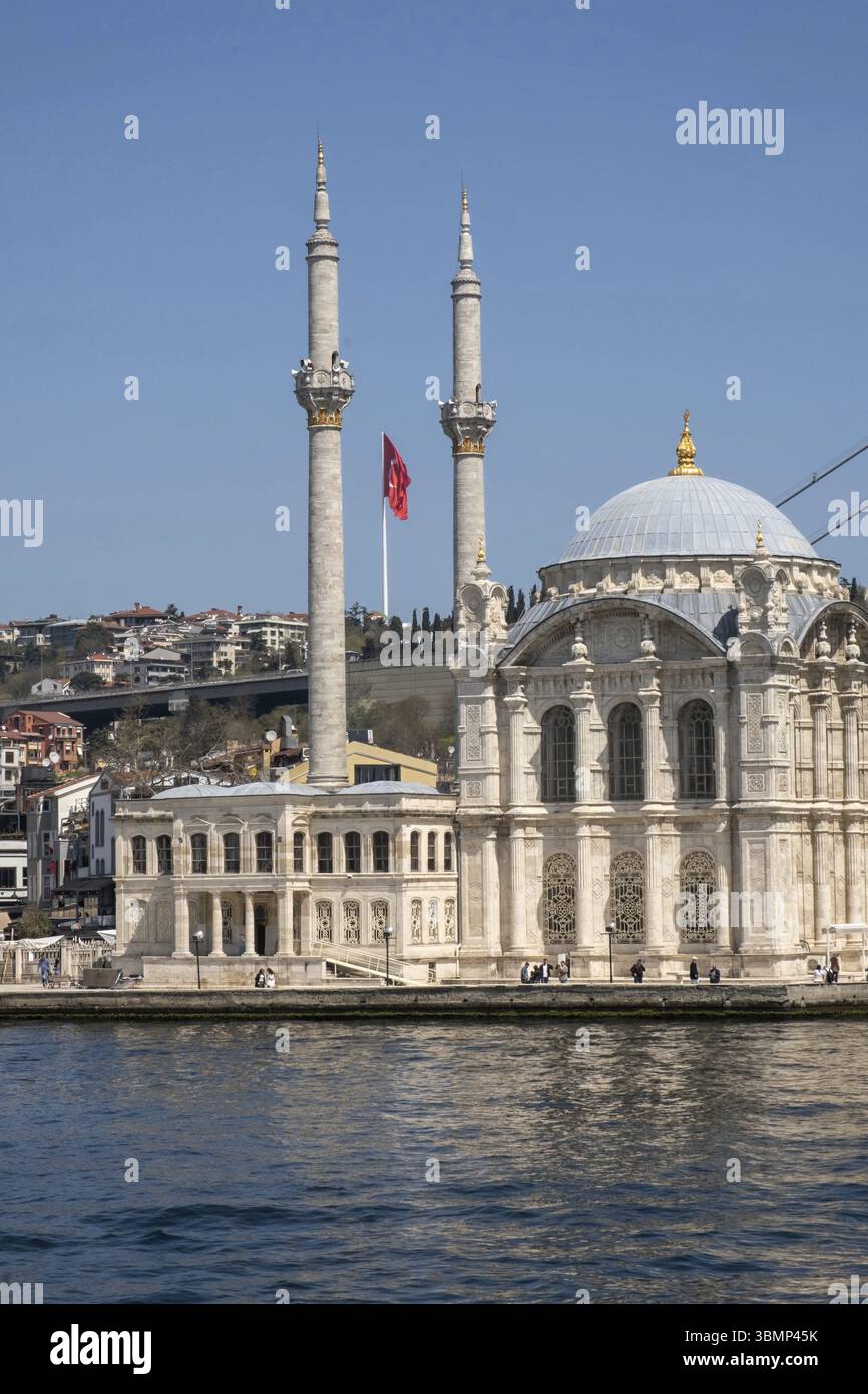 Ortakoey Mosque in Istanbul, Turkey, standing majestically on the ...