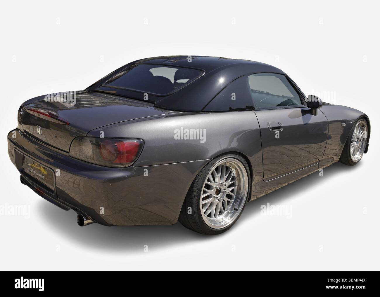 Hardtop Modified Stylish gray Honda S2000 sports car featuring a distinctive aftermarket ...