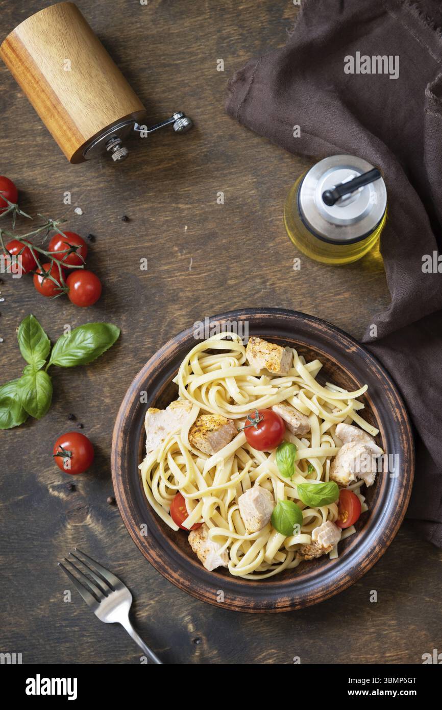 Mediterranean cuisine, seafood diet. Italian spaghetti pasta savory ...
