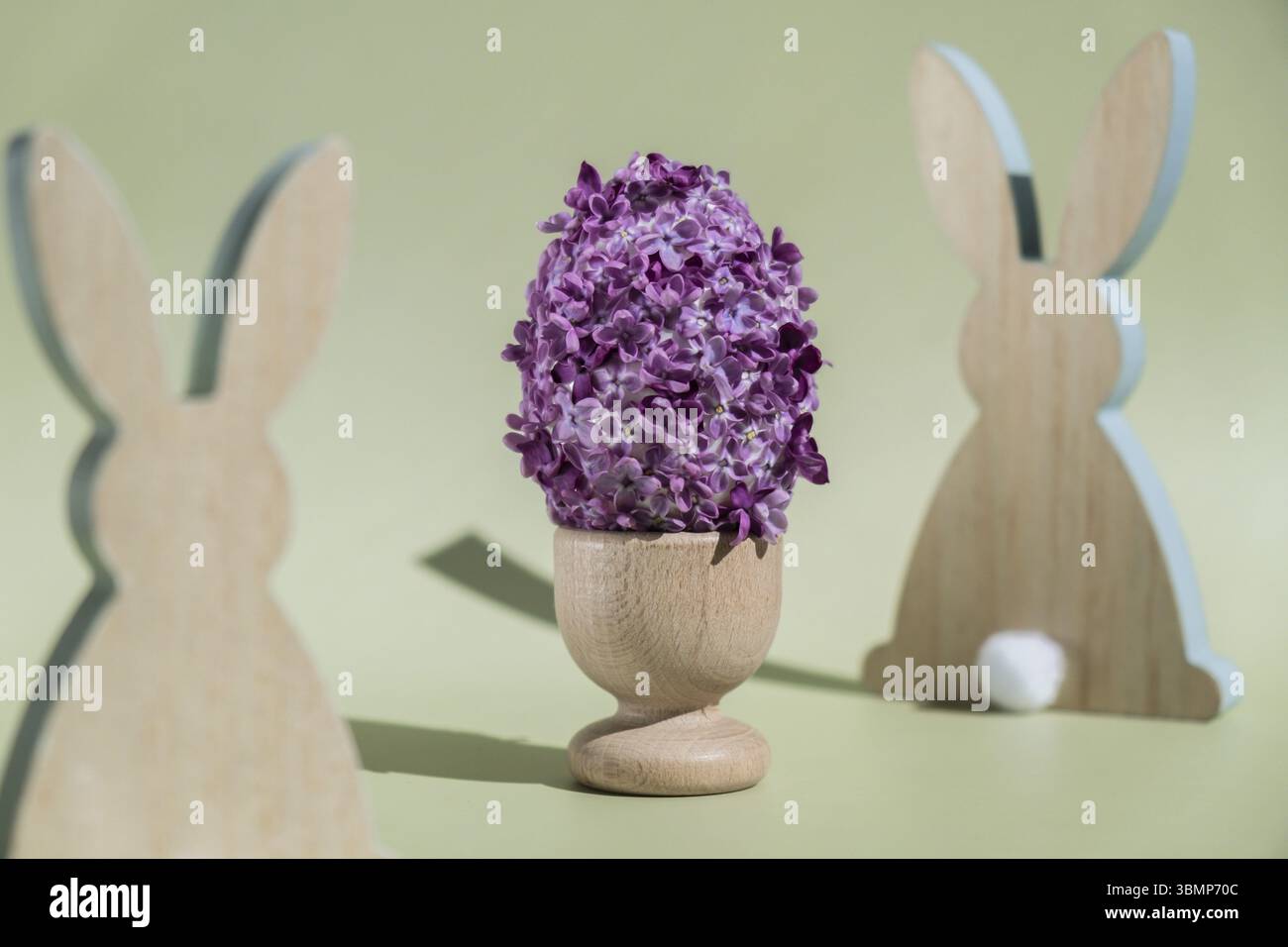 Fresh Look at Wooden Minimalism Low Key Bunny Decor Easter Egg Made Of