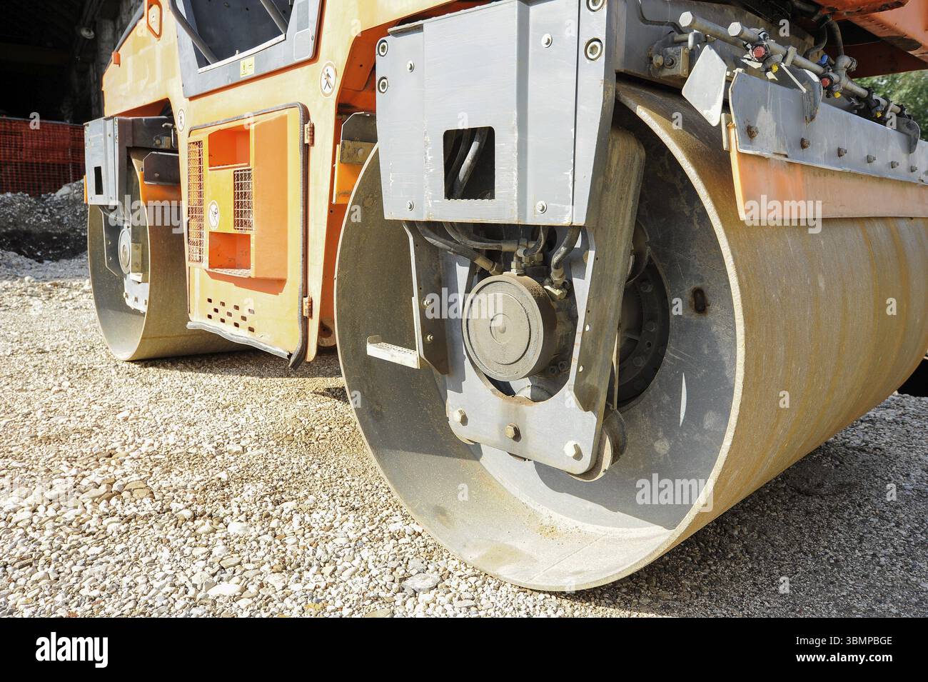 Light Vibration roller compactor at road construction and repairing ...