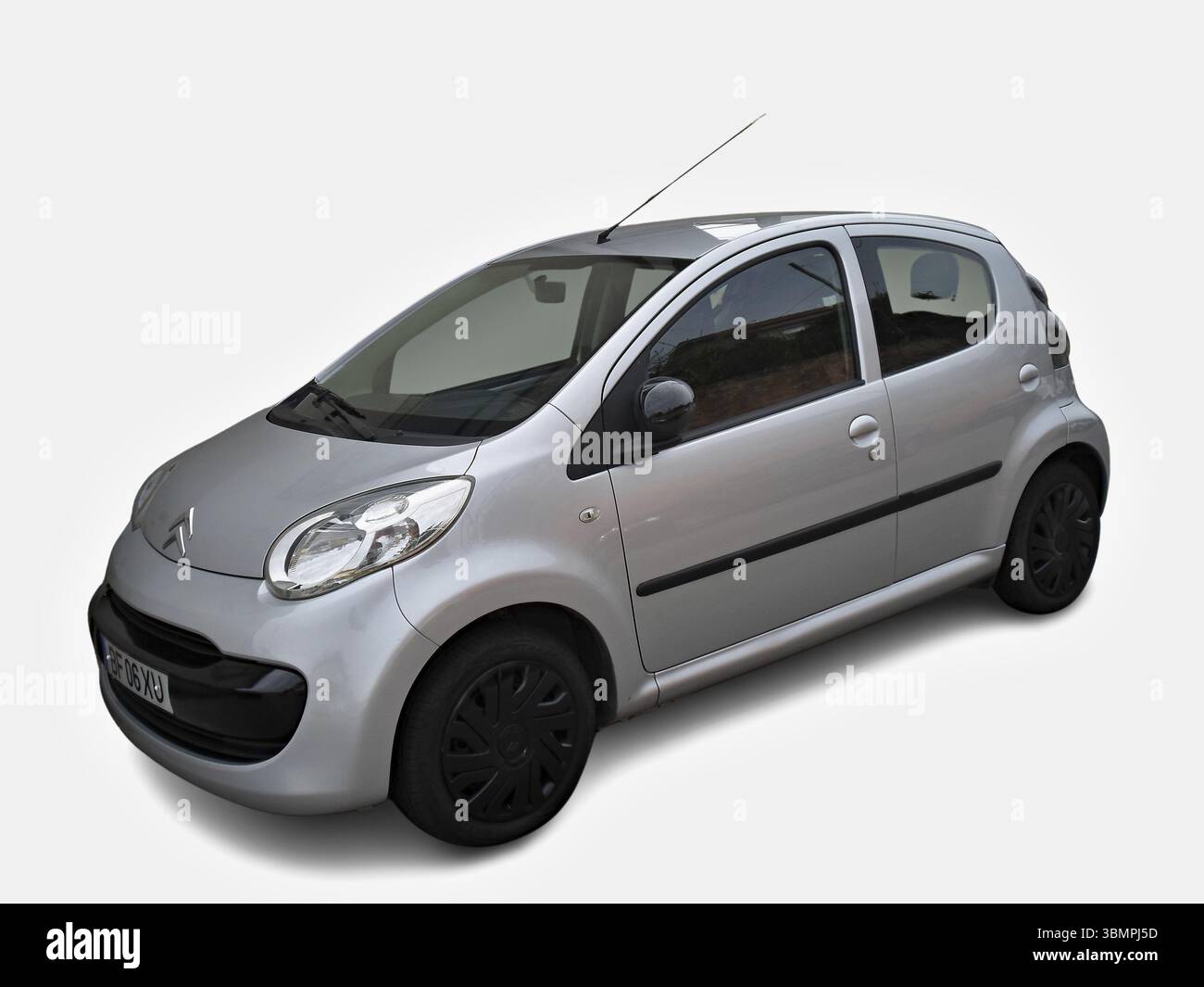 Contemporary compact car representing efficient urban transportation, highlighting modern automotive design Stock Photo