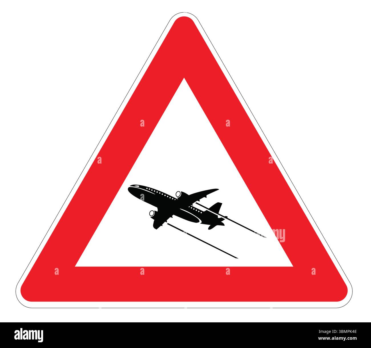 Airplane landing airport warning sign Cut Out Stock Images & Pictures ...
