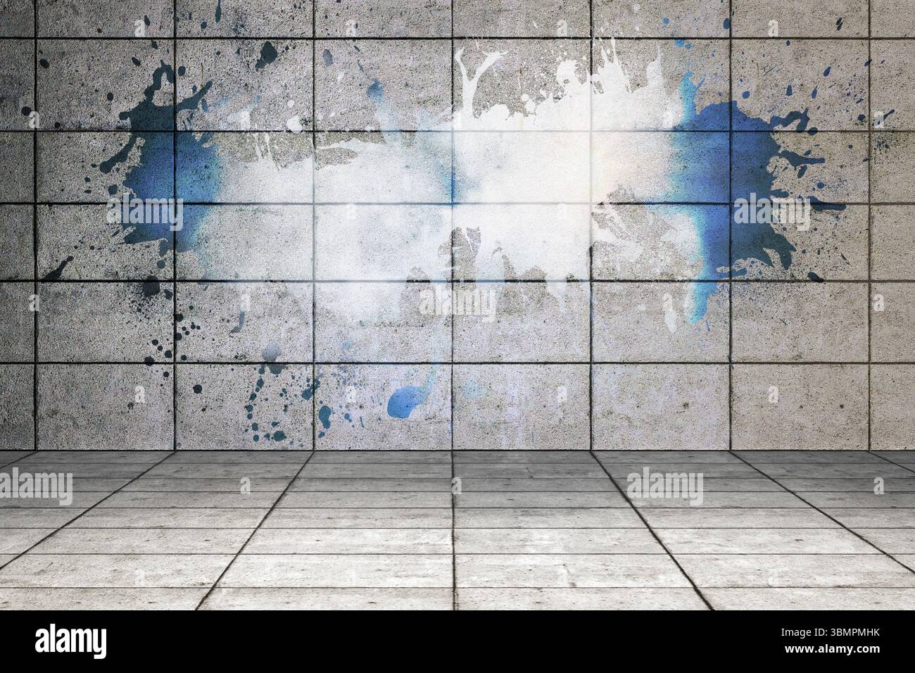 Splash on wall revealing cloud Stock Photo