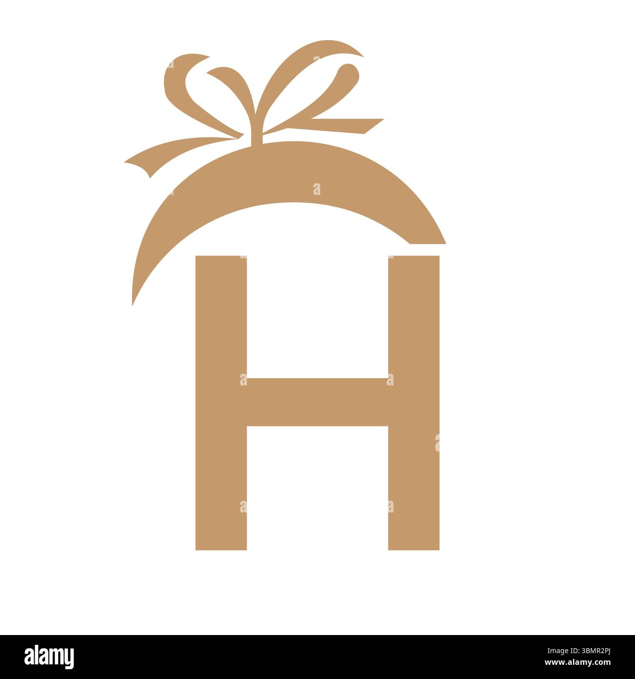 Initial Letter H Gift Logo Design For Event, Anniversary, Birthday and Party Symbol Stock Vector