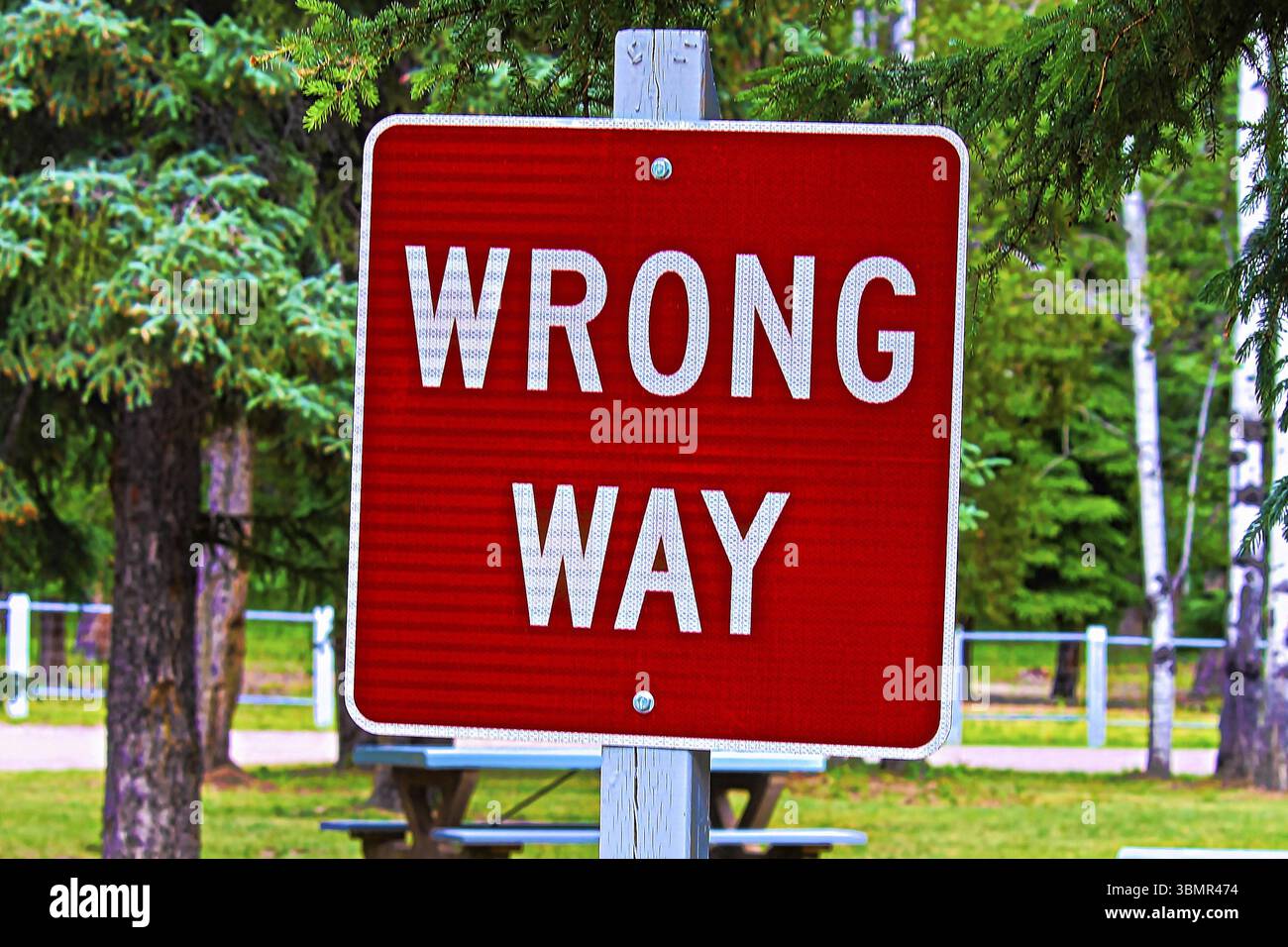 Wrong way sign close hi-res stock photography and images - Alamy
