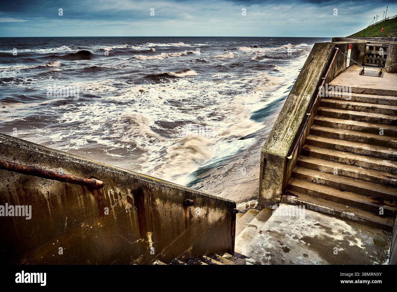 Storm conditions prevail at North Shore,Blackpool,UK Stock Photo