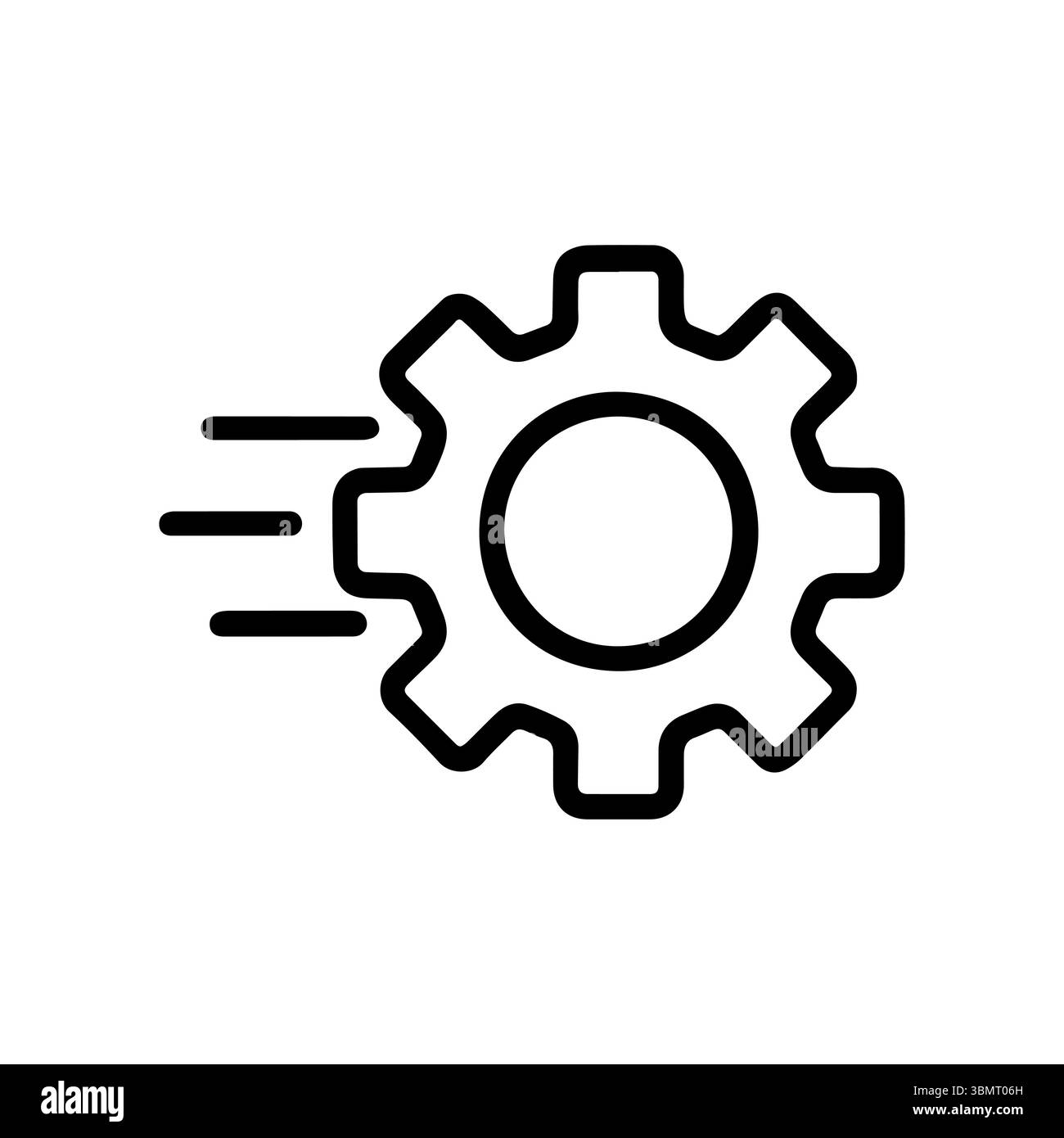 A Dynamic Gear Icon That Effectively Represents Speed and Efficiency in a Modern Context Stock Vector