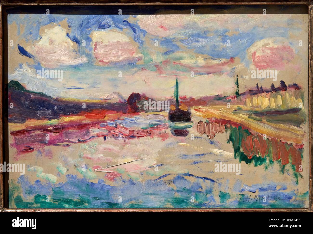 Canal du Midi, 1898, Oil on cardboard adhered to plywood, Henri Matisse (Le Cateau-Cambrésis, 1869-Niza, 1954), Thyssen Bornemisza museum, Madrid, Spa Stock Photo