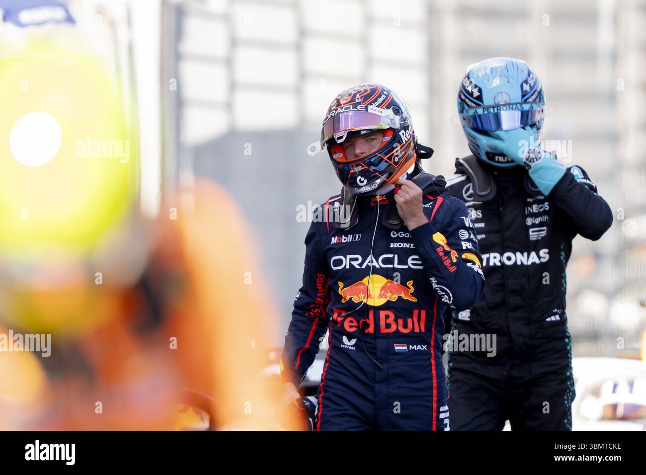 SPIELBERG - Max Verstappen (Red Bull Racing) and George Russell