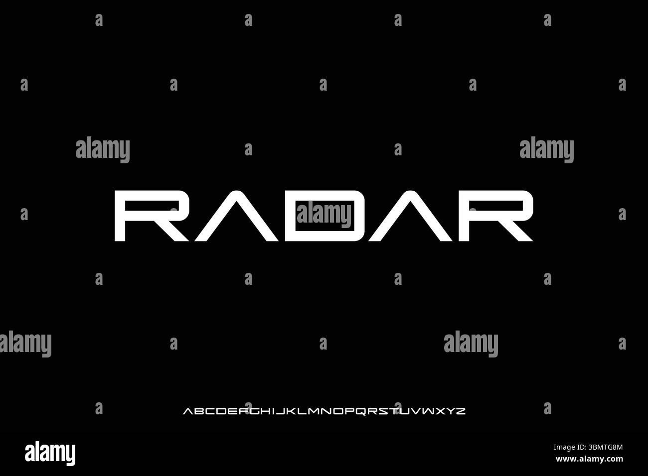 Wide modern futuristic radar alphabet display font vector Stock Vector ...