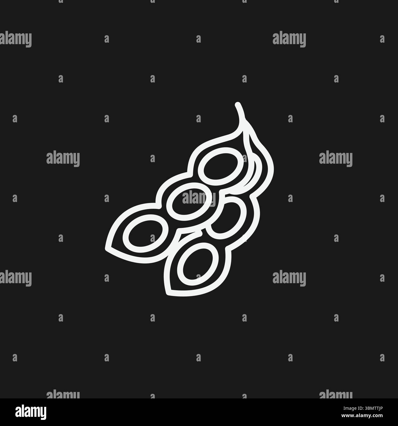 Soybean and Edamame Pod Icon for Healthy Vegan Protein, Japanese Appetizers, and Non-Dairy Milk Stock Vector