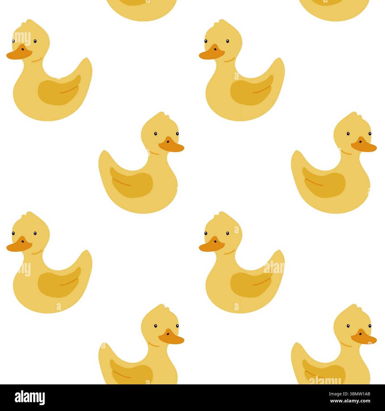 Cute yellow ducklings pattern on a white background perfect for various design projects Stock Vector
