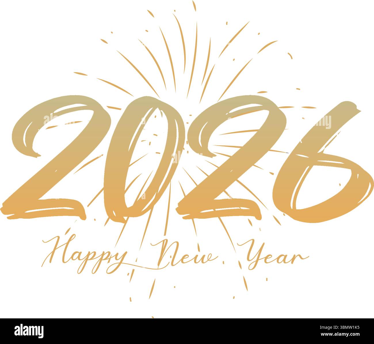 Nieuwjaarsdecoratie banner set 2026, Happy New Year slinger goud met