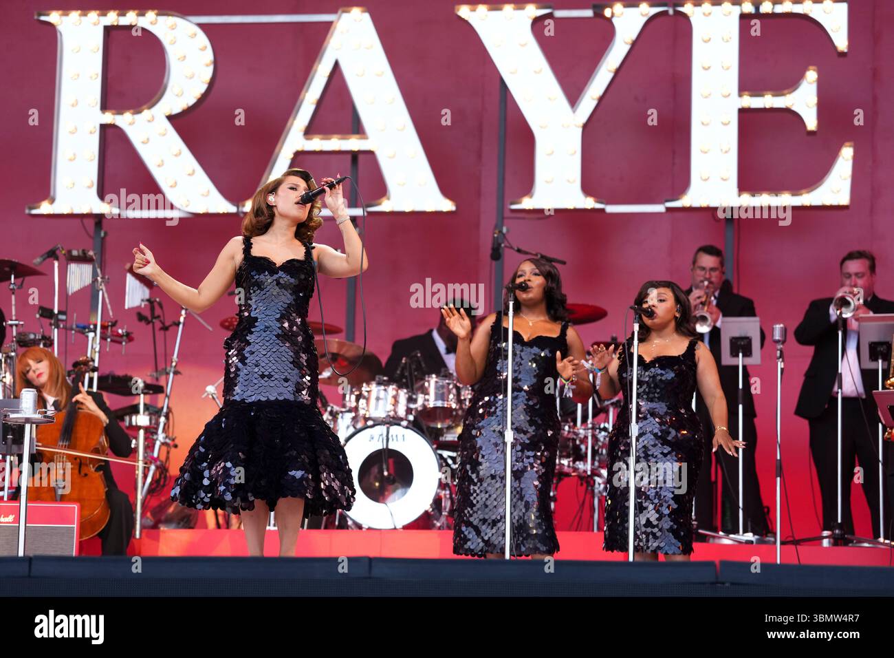 Raye England Raye performs during the Glastonbury Festival in Worthy Farm, Somerset ...