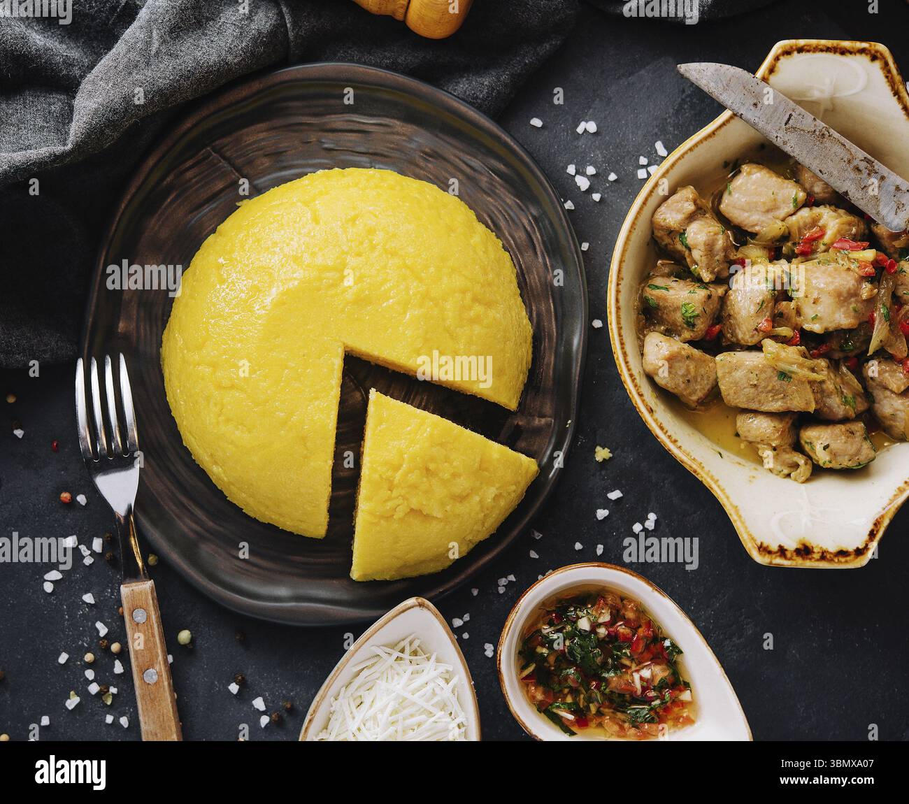 Top view cooked cornmeal hi res stock photography and images Alamy