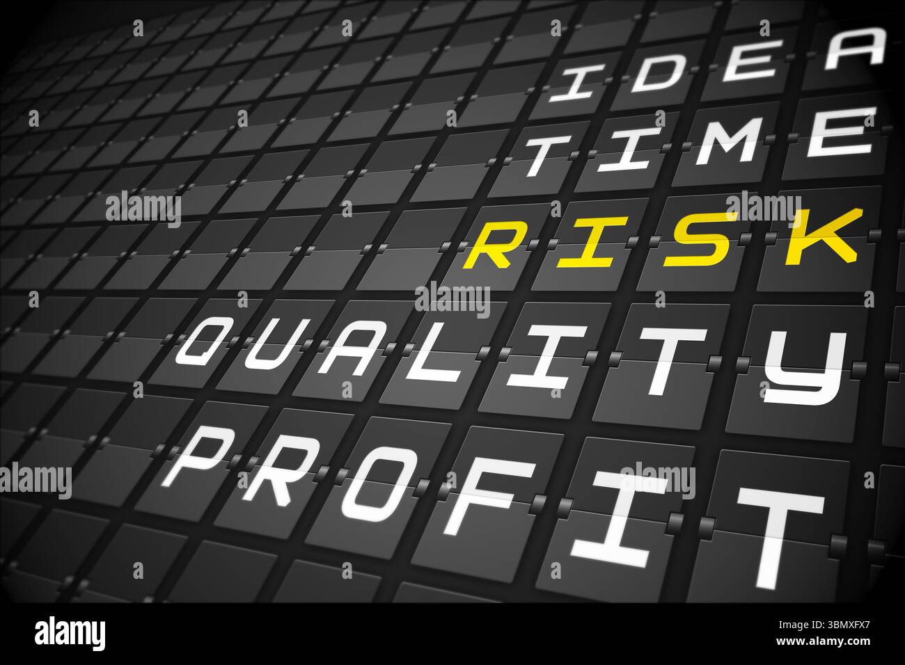 Risk buzzwords on black mechanical board Stock Photo