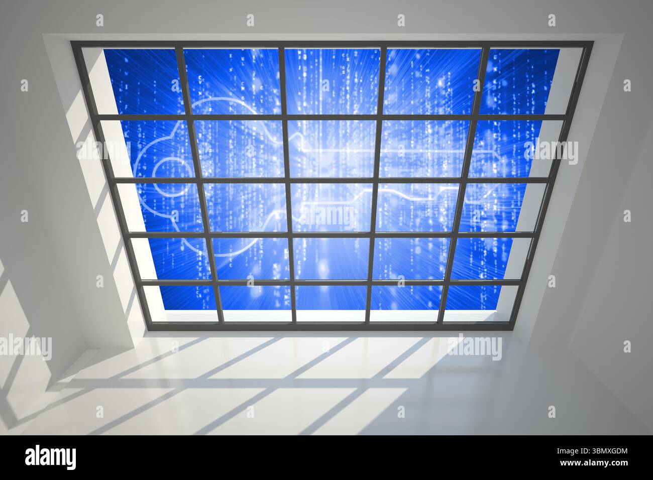 Glowing key seen through window Stock Photo - Alamy