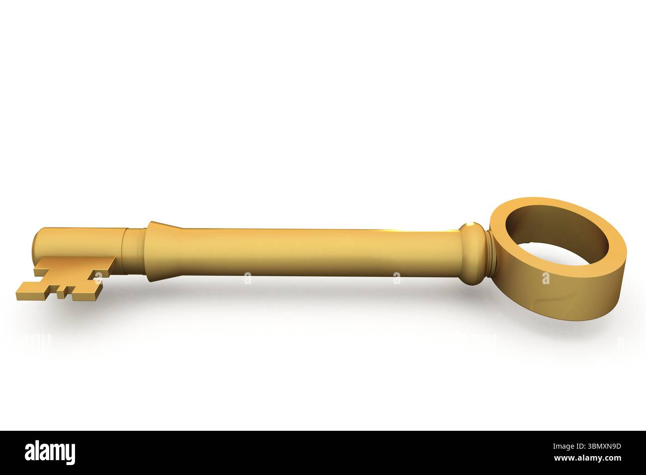 Digitally generated shiny gold key Stock Photo