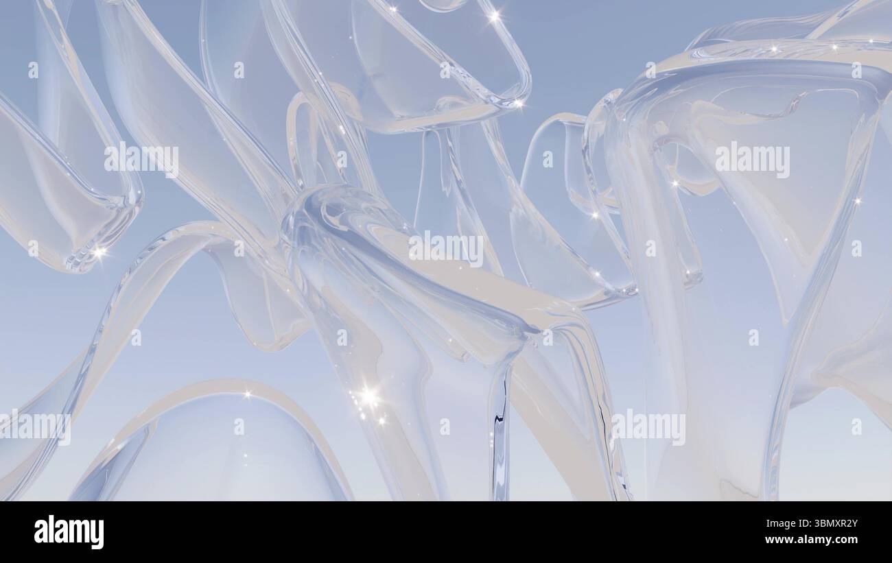Abstract 3d realistic glass waves hi-res stock photography and images ...