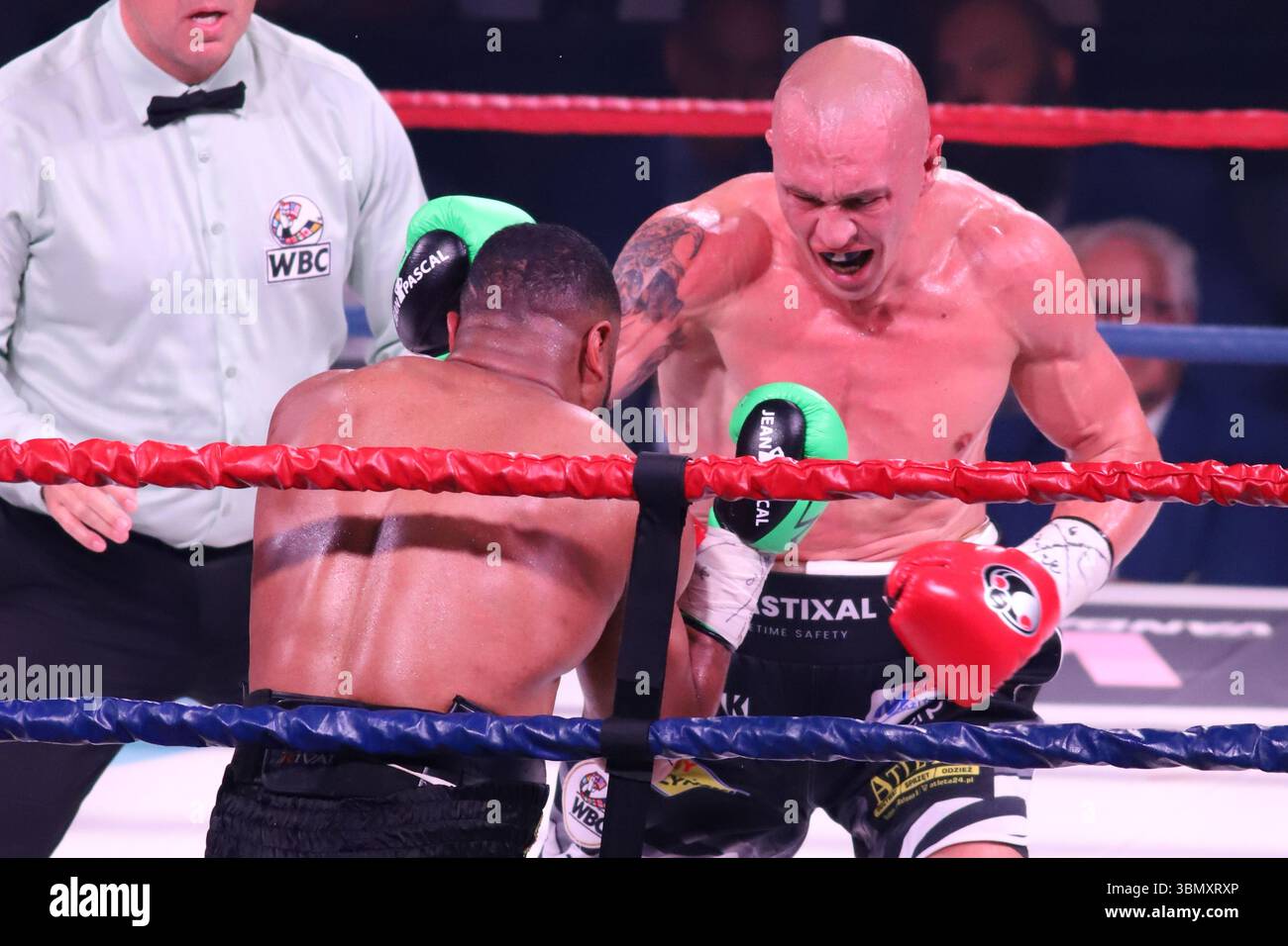 Laval, Canada. 28th June, 2025. Michal Cieslak punches Jean Pascal ...