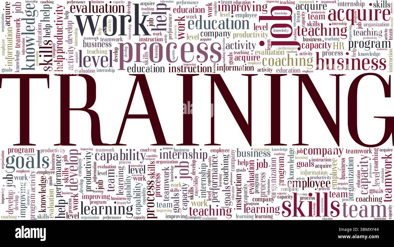 Training word cloud conceptual design isolated on white background ...