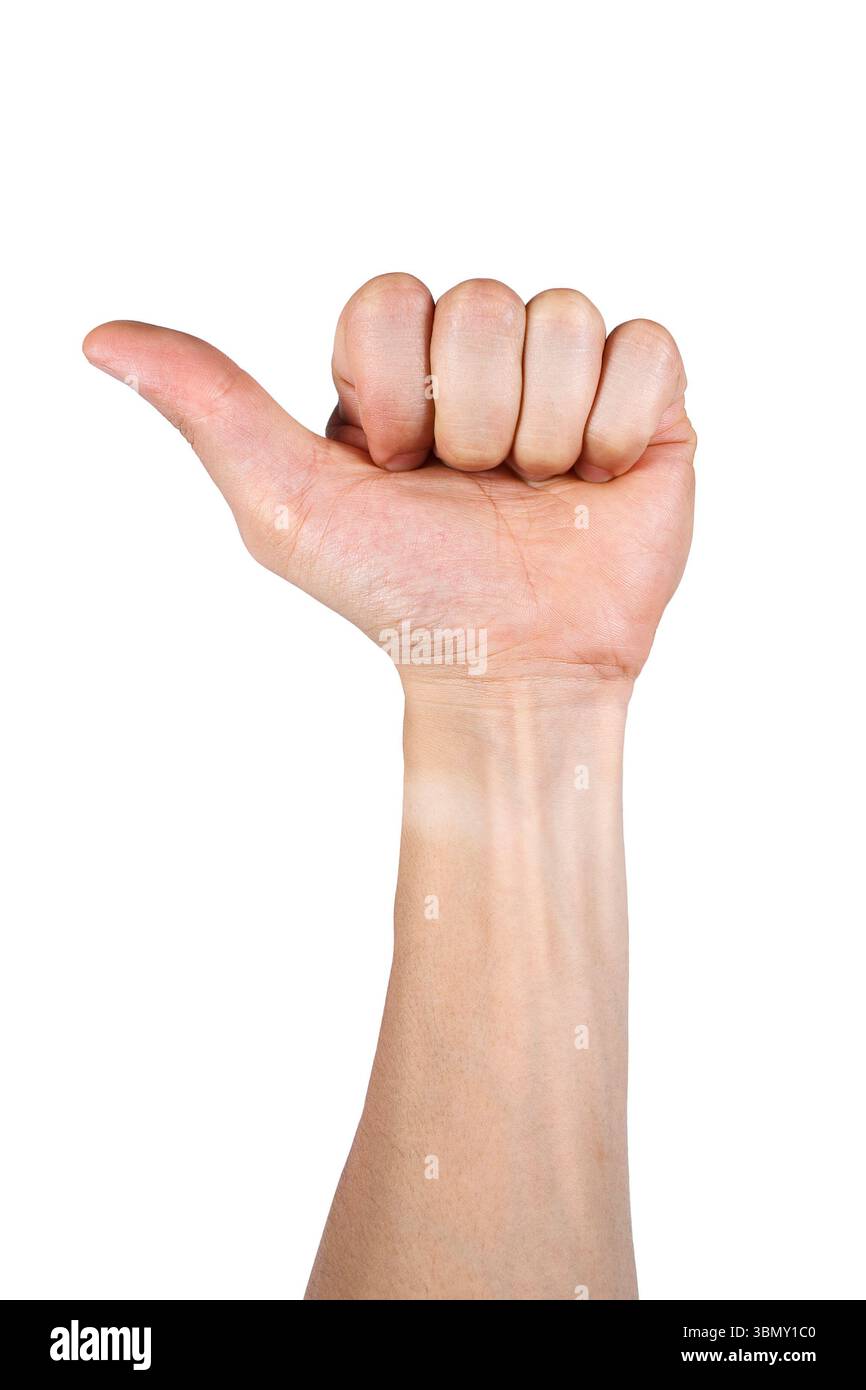 It is Thumb up sign by hand isolated on white Stock Photo - Alamy