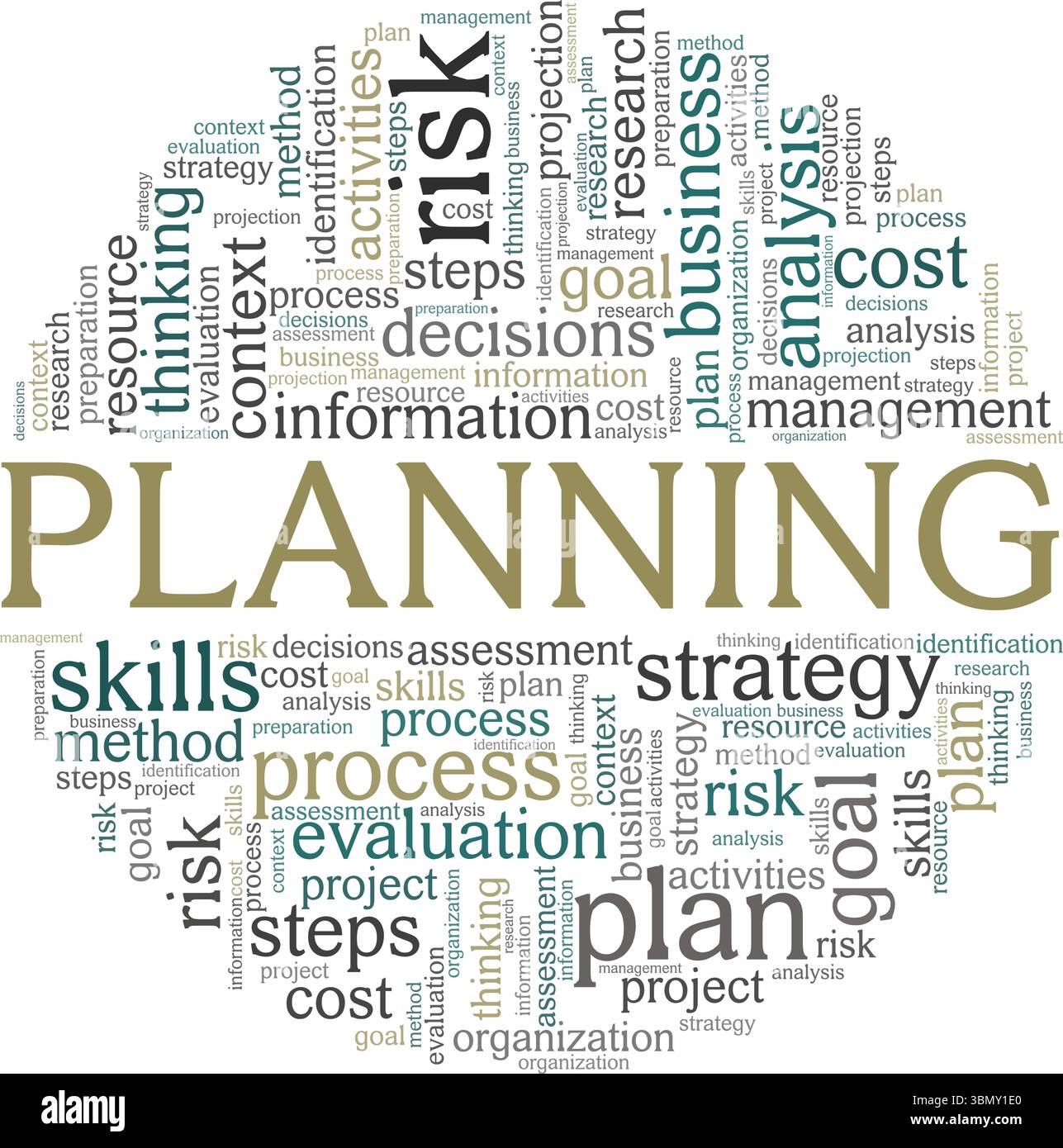 Planning word cloud conceptual design isolated on white background ...