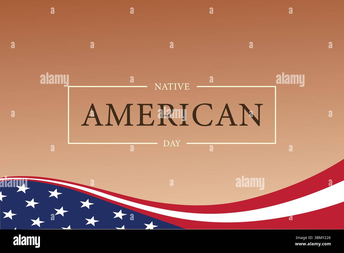 Patriotic Native American Day Graphic with Stars and Bold Triangular ...