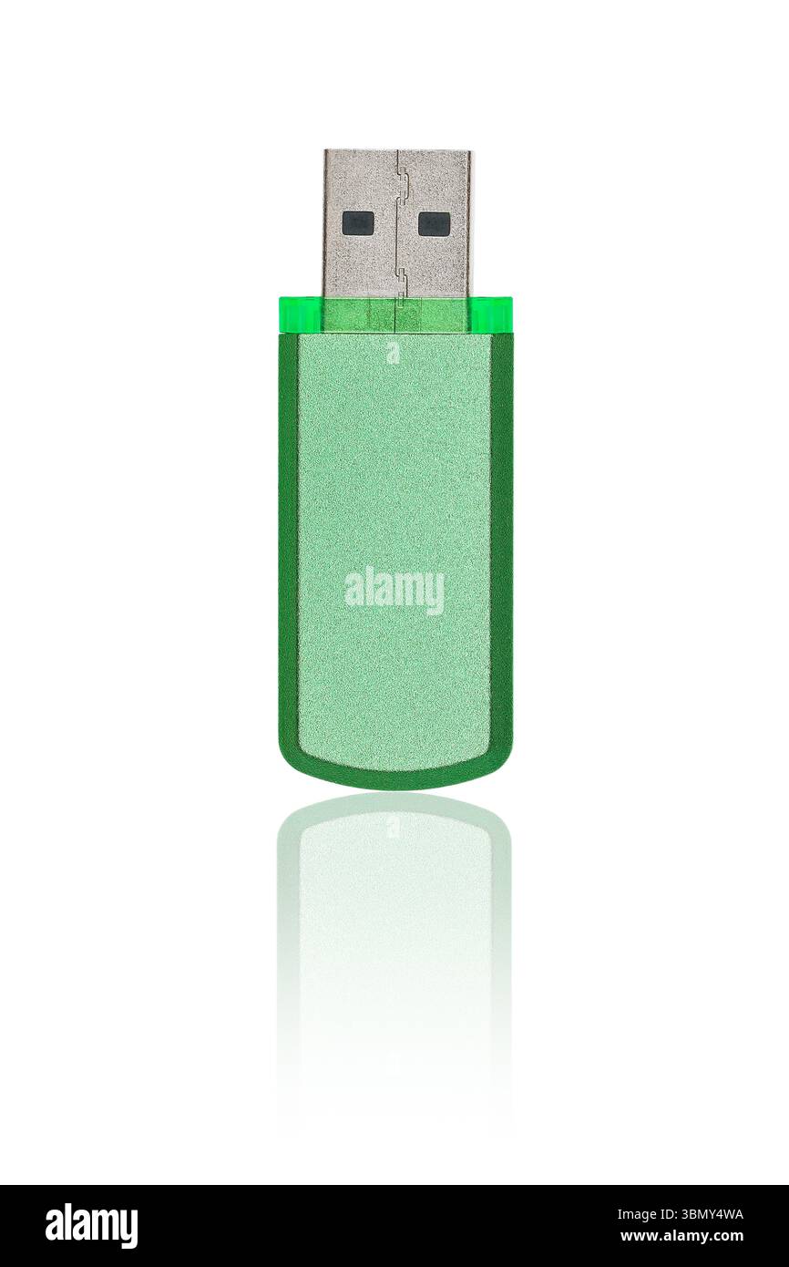 It is Green USB isolated on white. Stock Photo
