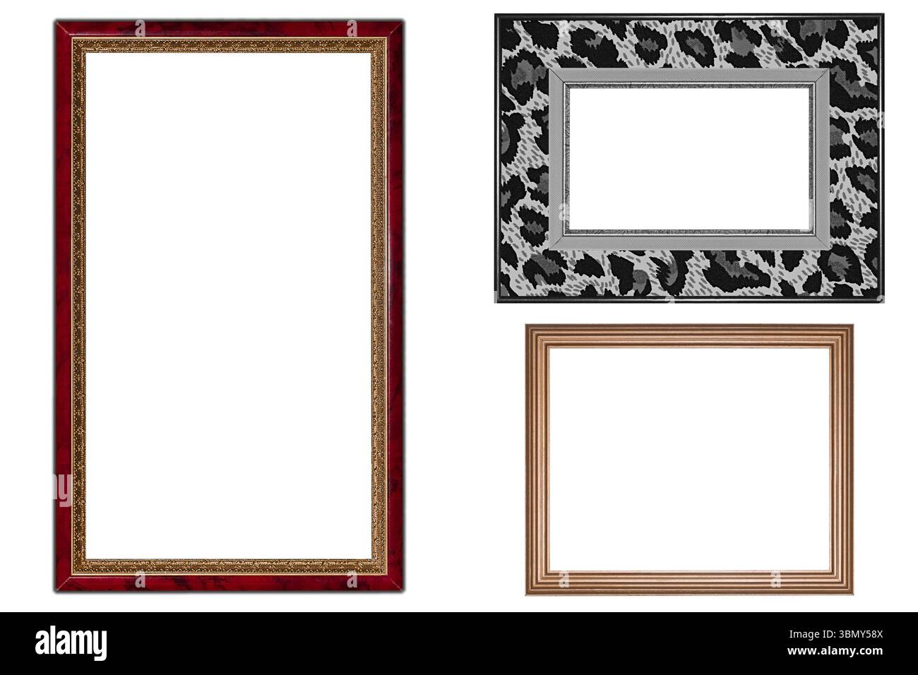 It is Three frames isolated on white. Stock Photo