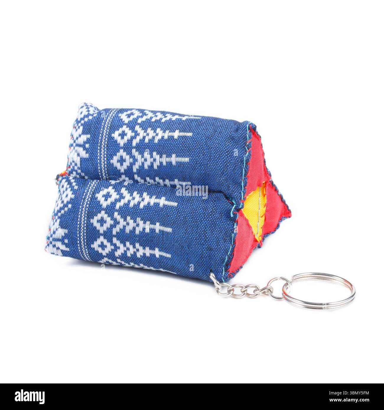 It is Pillow key ring isolated on white. Stock Photo