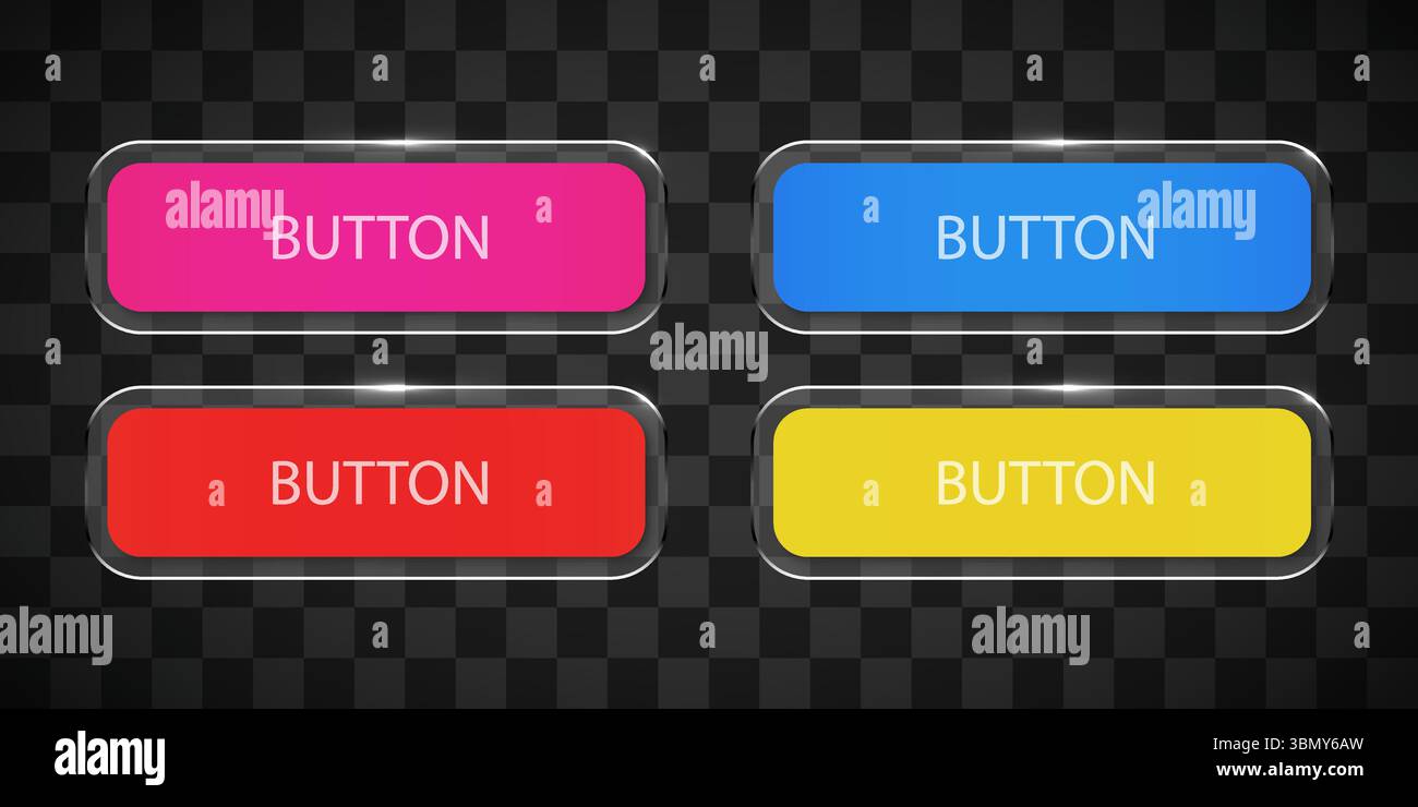 Modern glass buttons set. Vector illustration Stock Vector Image & Art ...