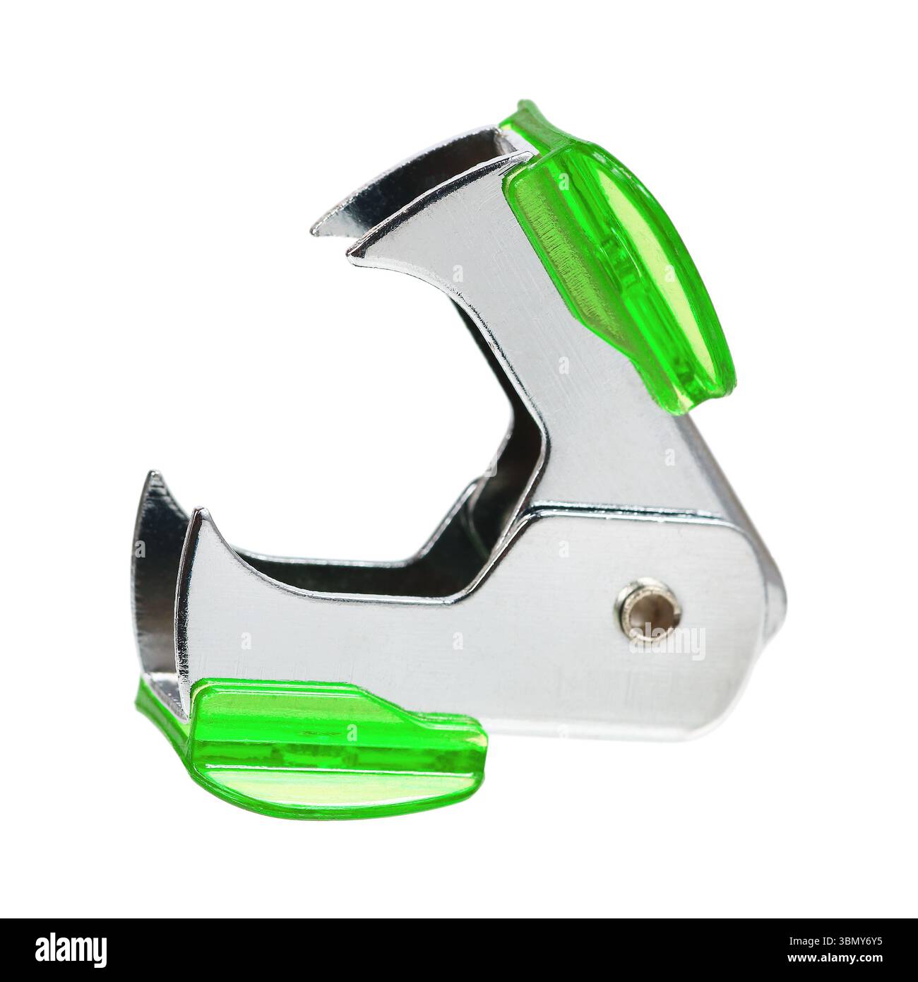 It is One staple remover isolated on white. Stock Photo