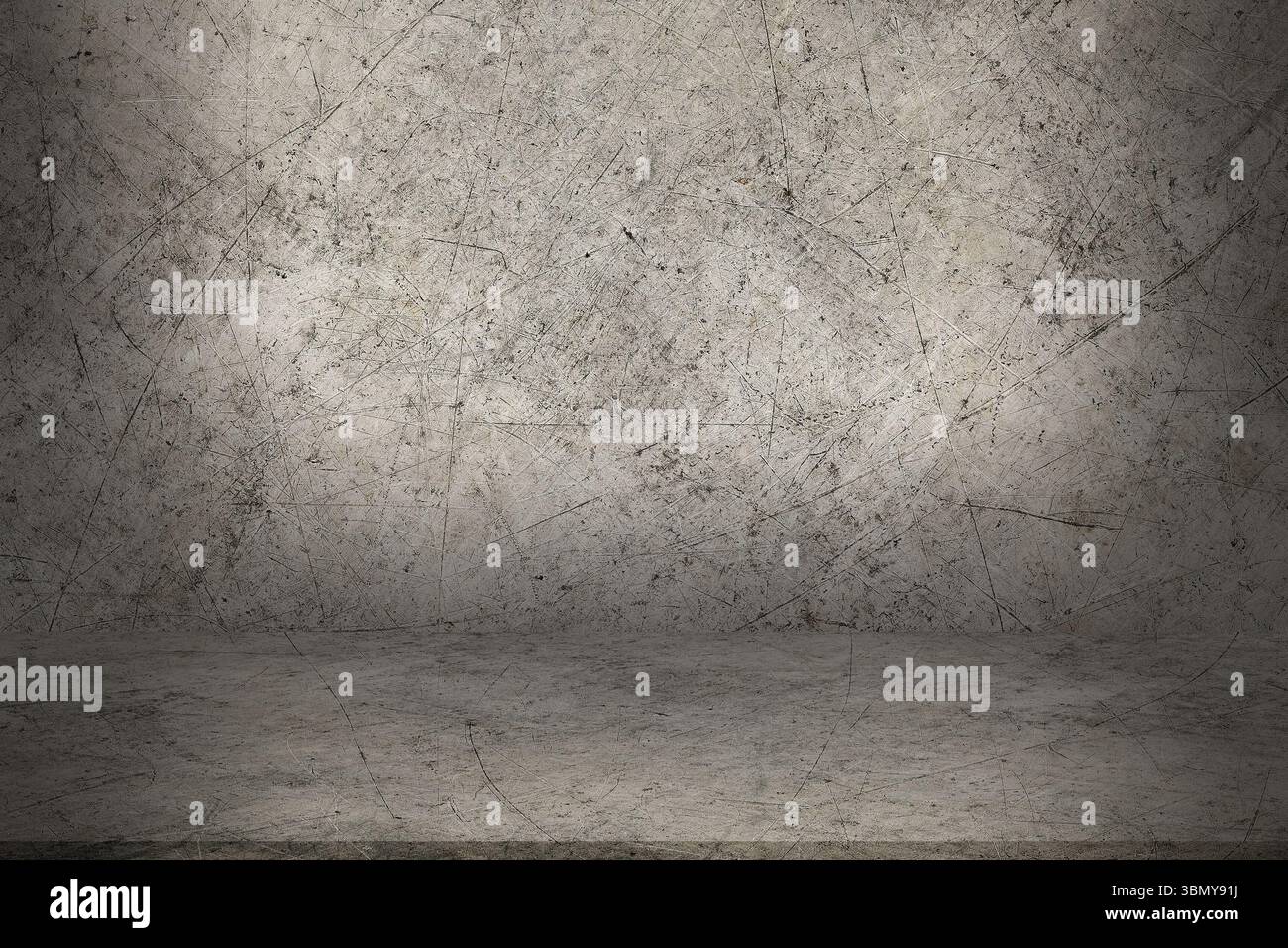 it is scratch on steel wall and floor for pattern and background. Stock Photo