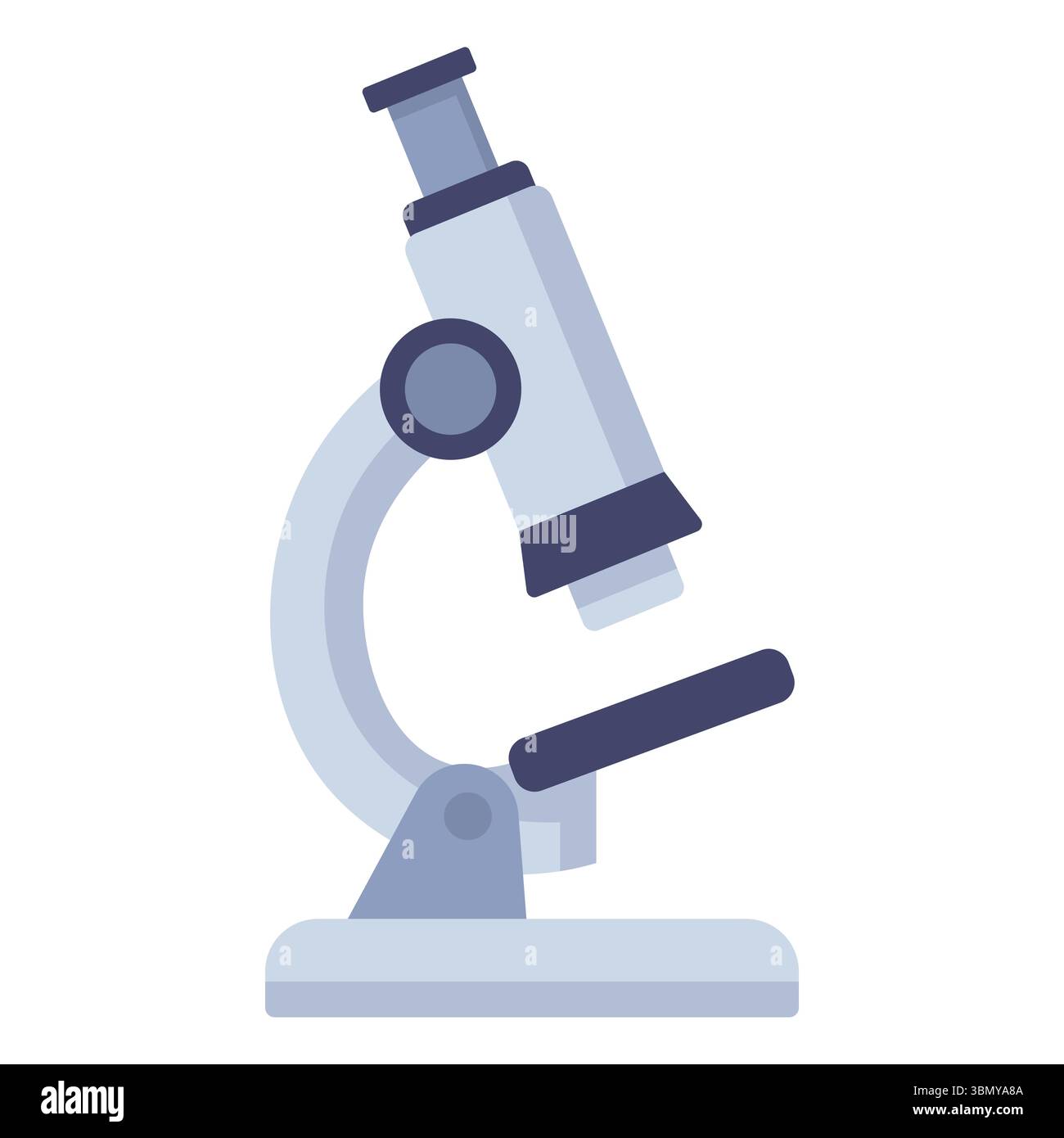 Modern flat style microscope for education or science research isolated on white Stock Vector