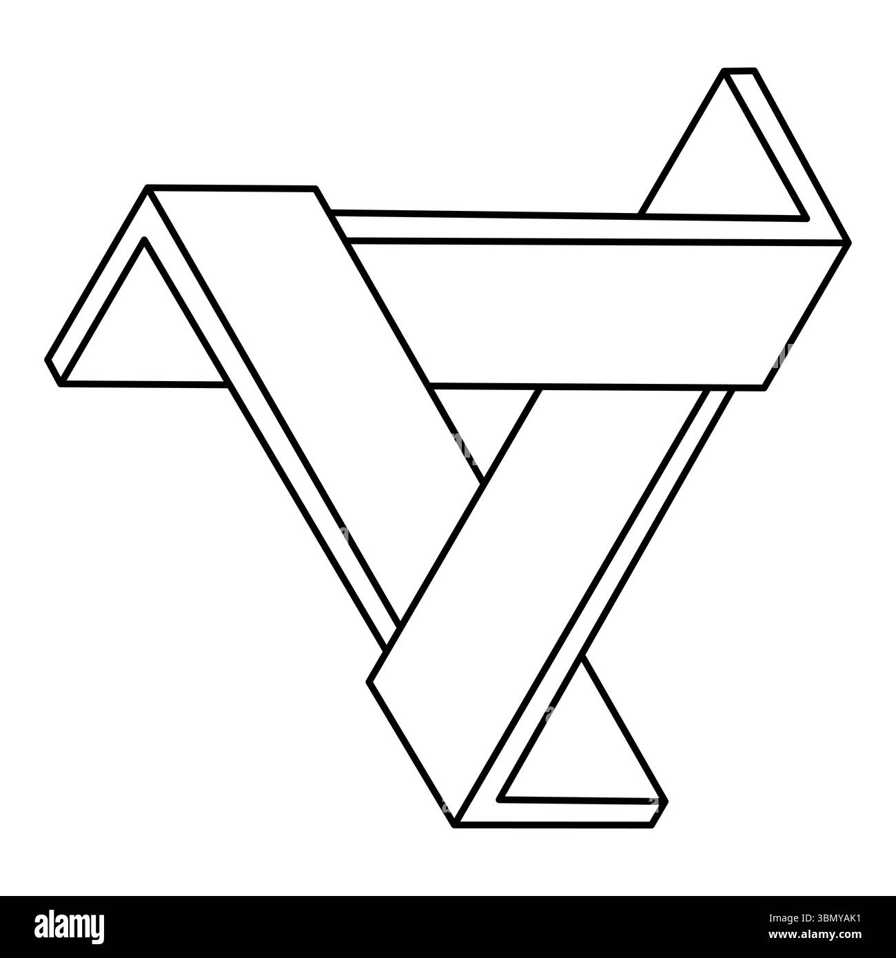 Impossible shape logo design, optical illusion triangle. Optical art ...