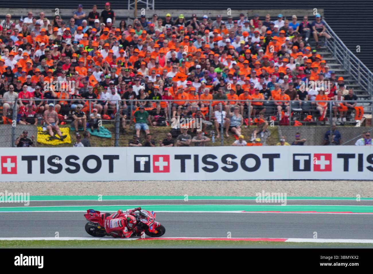 Italian rider Francesco Bagnaia of the Ducati Lenovo Team steers his ...