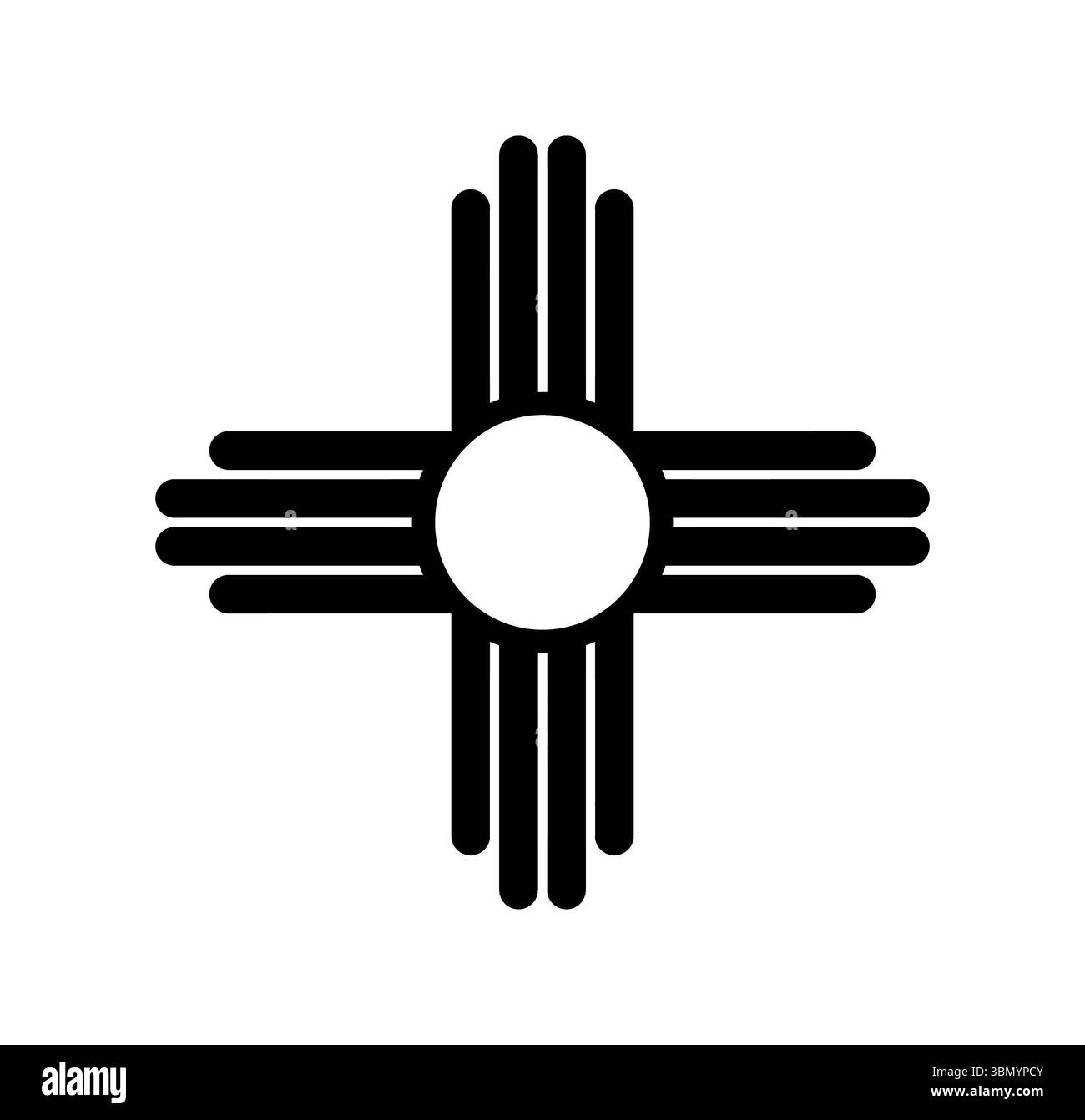 Zia symbol isolated. Ancient native Americans silhouette sign, icon ...