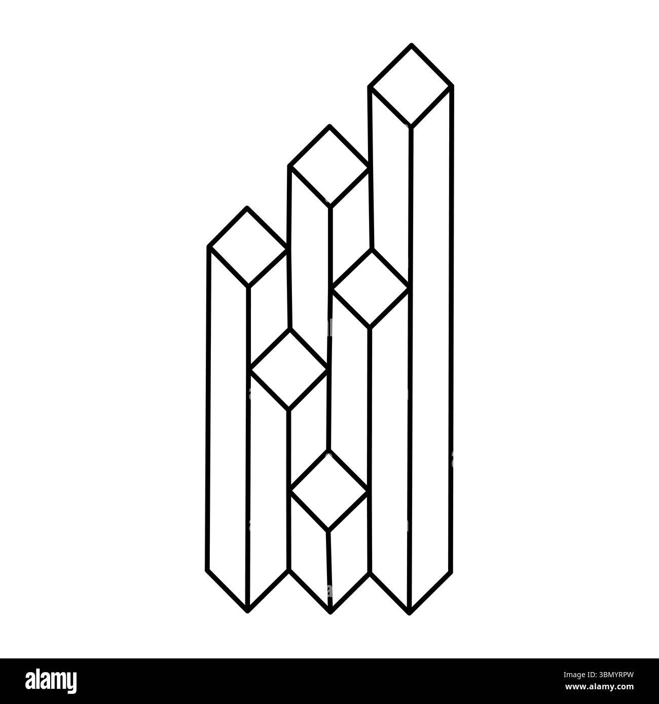 Impossible shapes. Web design elements. Optical Illusion objects.  Stock Vector