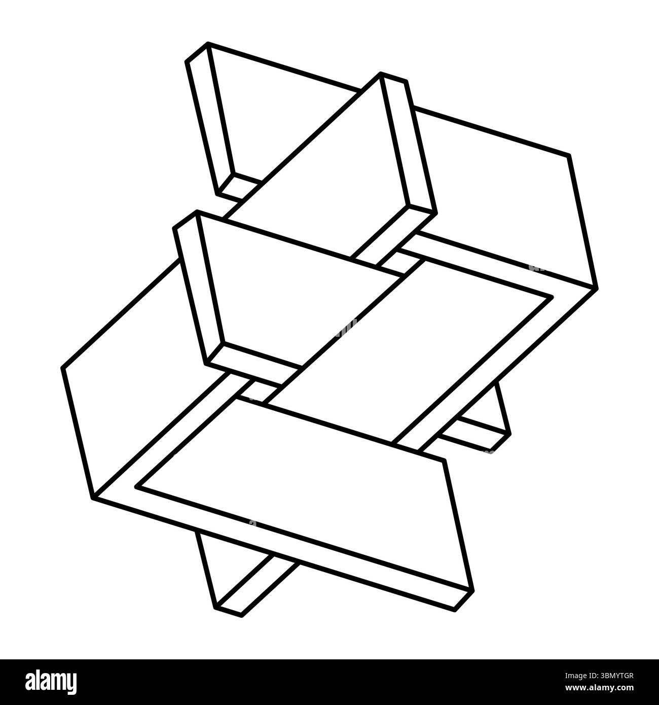 Impossible optical illusion shape. Op art object. Sacred geometry ...