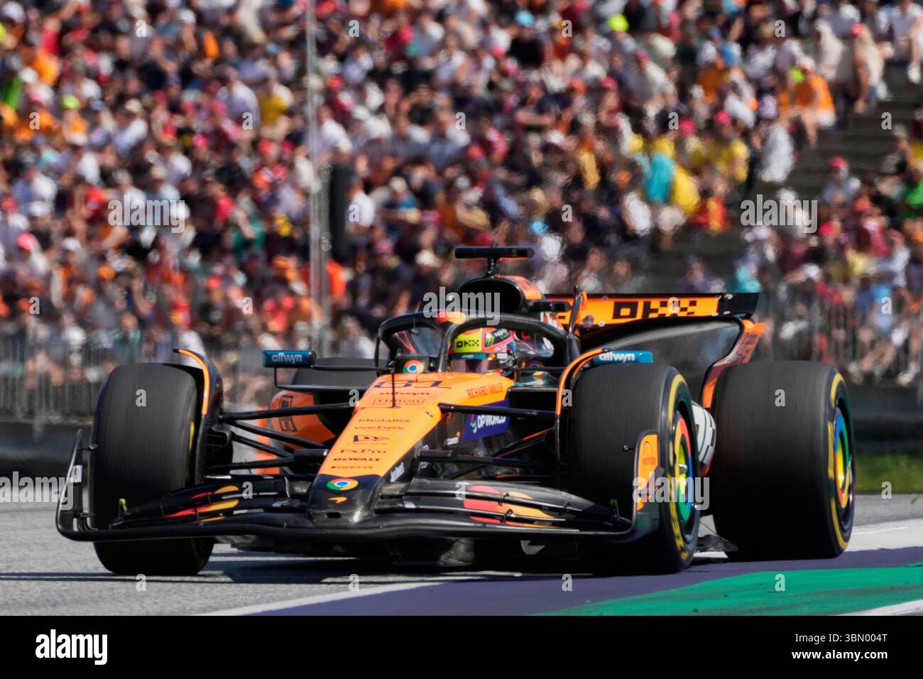 McLaren driver Oscar Piastri of Australia in action during the Austrian ...
