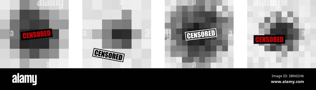 Censored Background Pattern Pixel Mosaic Blur Texture Set for Censor ...