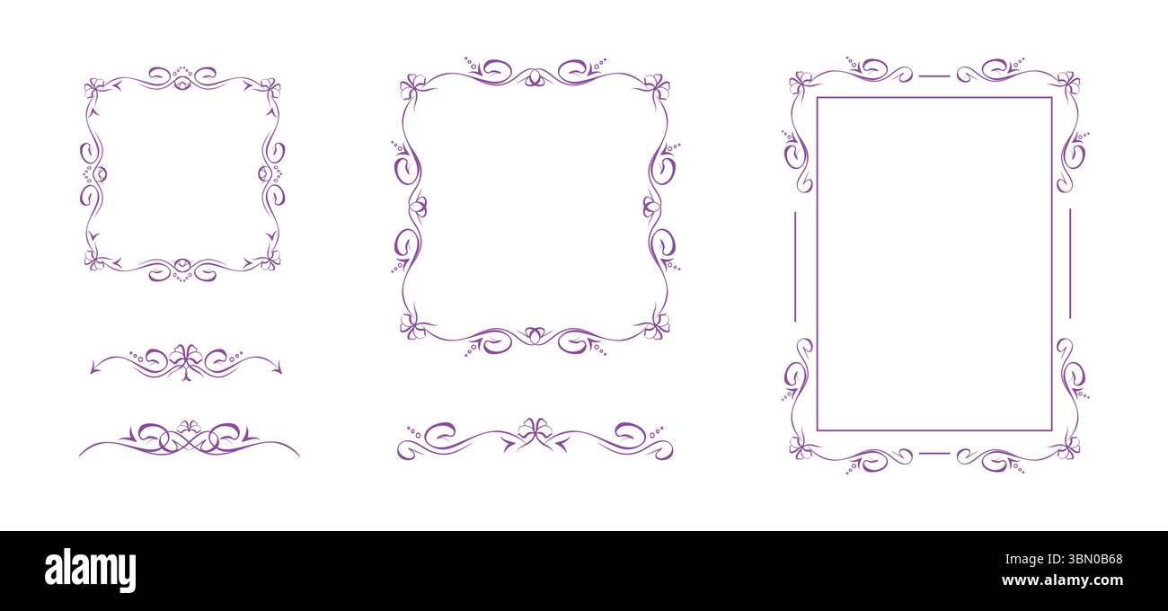 Set of coquette bow frames and vignettes Stock Vector Image & Art - Alamy