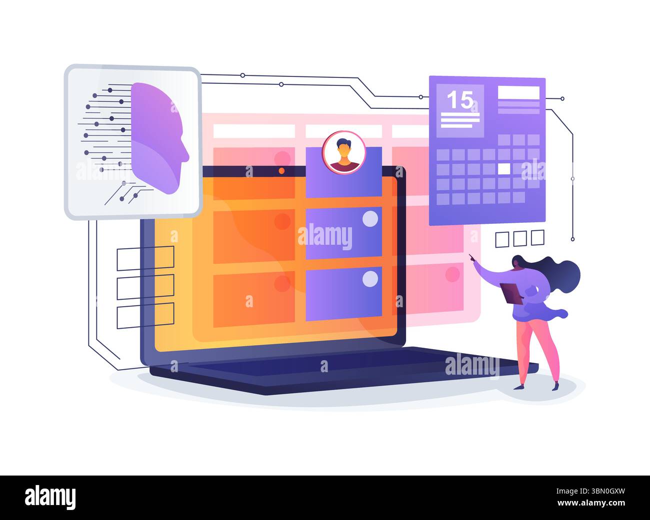 AI-Enhanced Meeting Scheduling abstract concept vector illustration ...