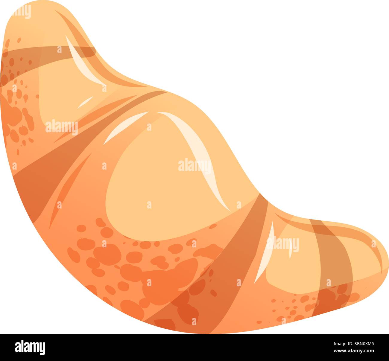 Baked Croissants, Vector Illustration, Isolated on White Background Stock Vector