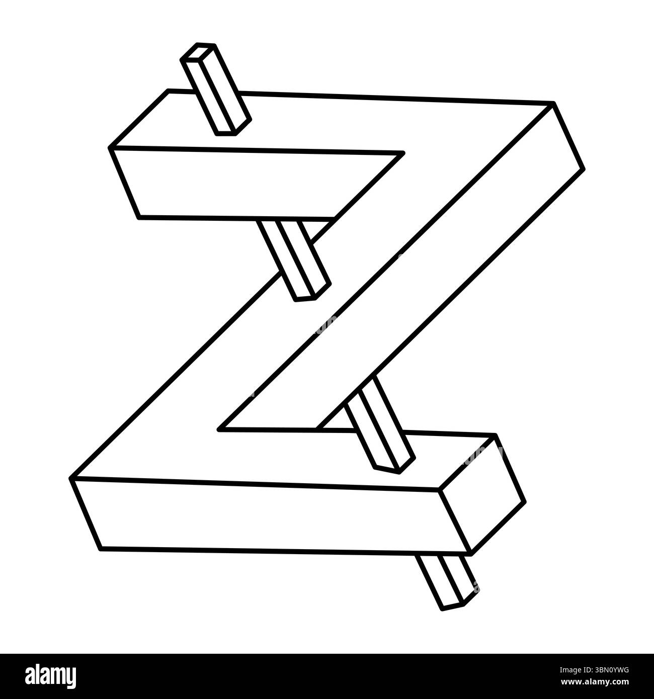Impossible shapes. Web design elements. Optical Illusion objects. Line design. Sacred geometry figures. Optical art shapes.  Stock Vector