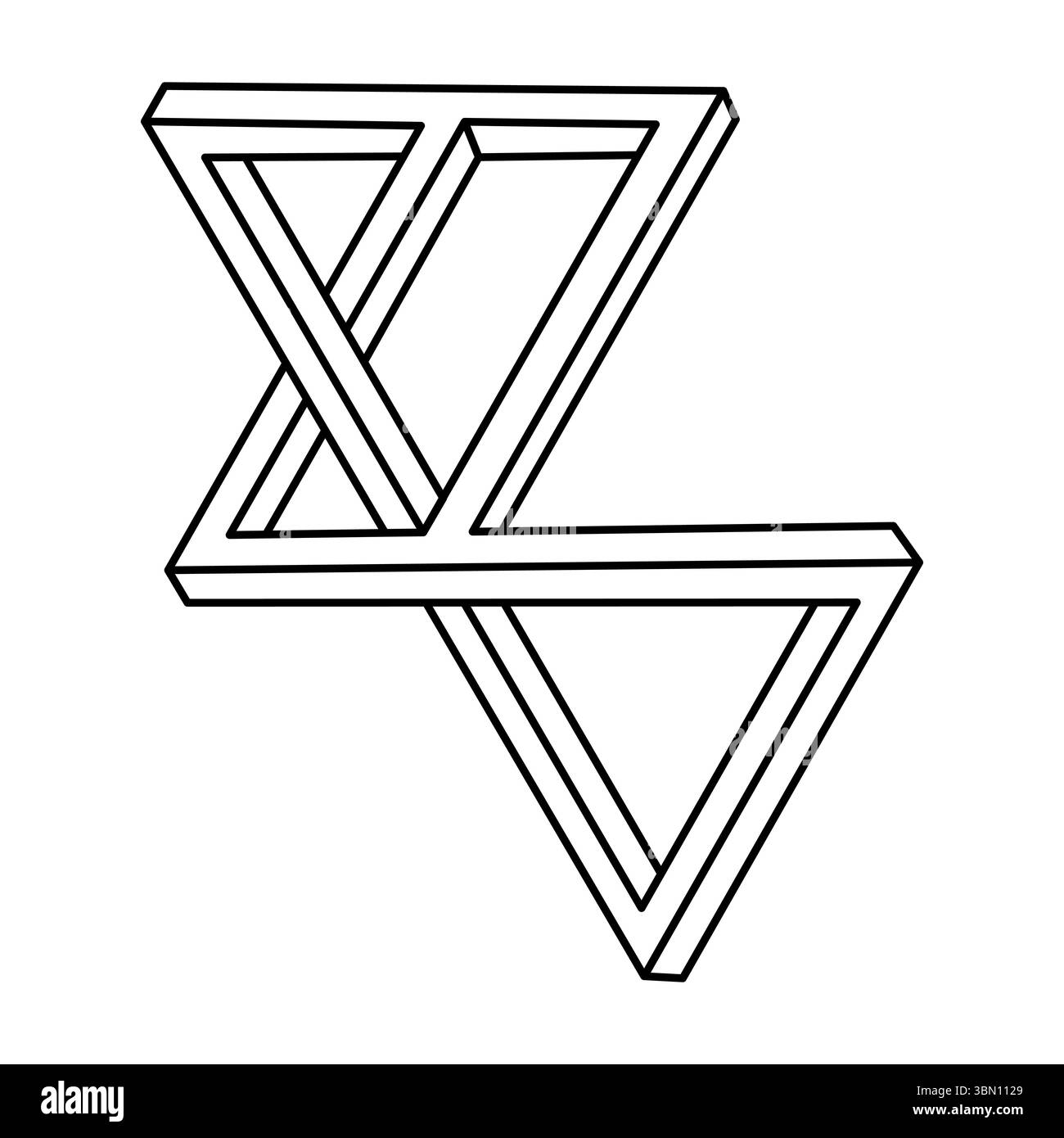 Unreal geometric figure. Impossible optical illusion shape. Op art ...