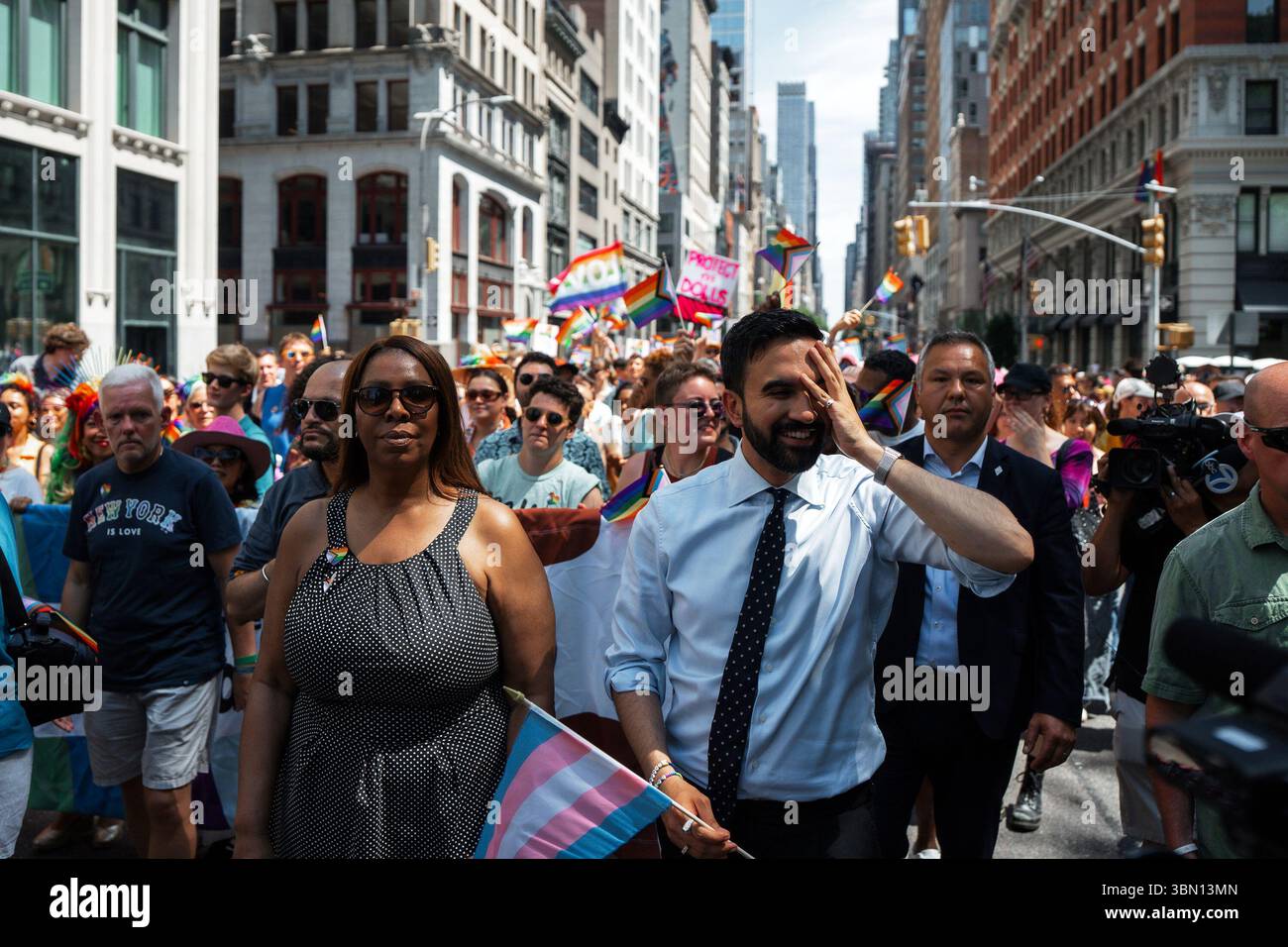 Democratic mayoral candidate Zohran Mamdani, right, and Attorney